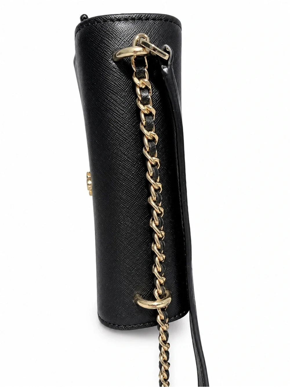 Tory Burch Black Saffiano Leather Chain Crossbody with Gold Hardware